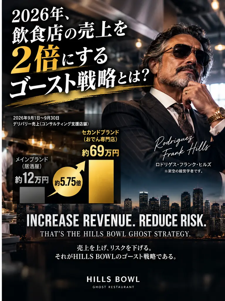 飲食店の売上を増やすHILLS BOWLのゴースト戦略