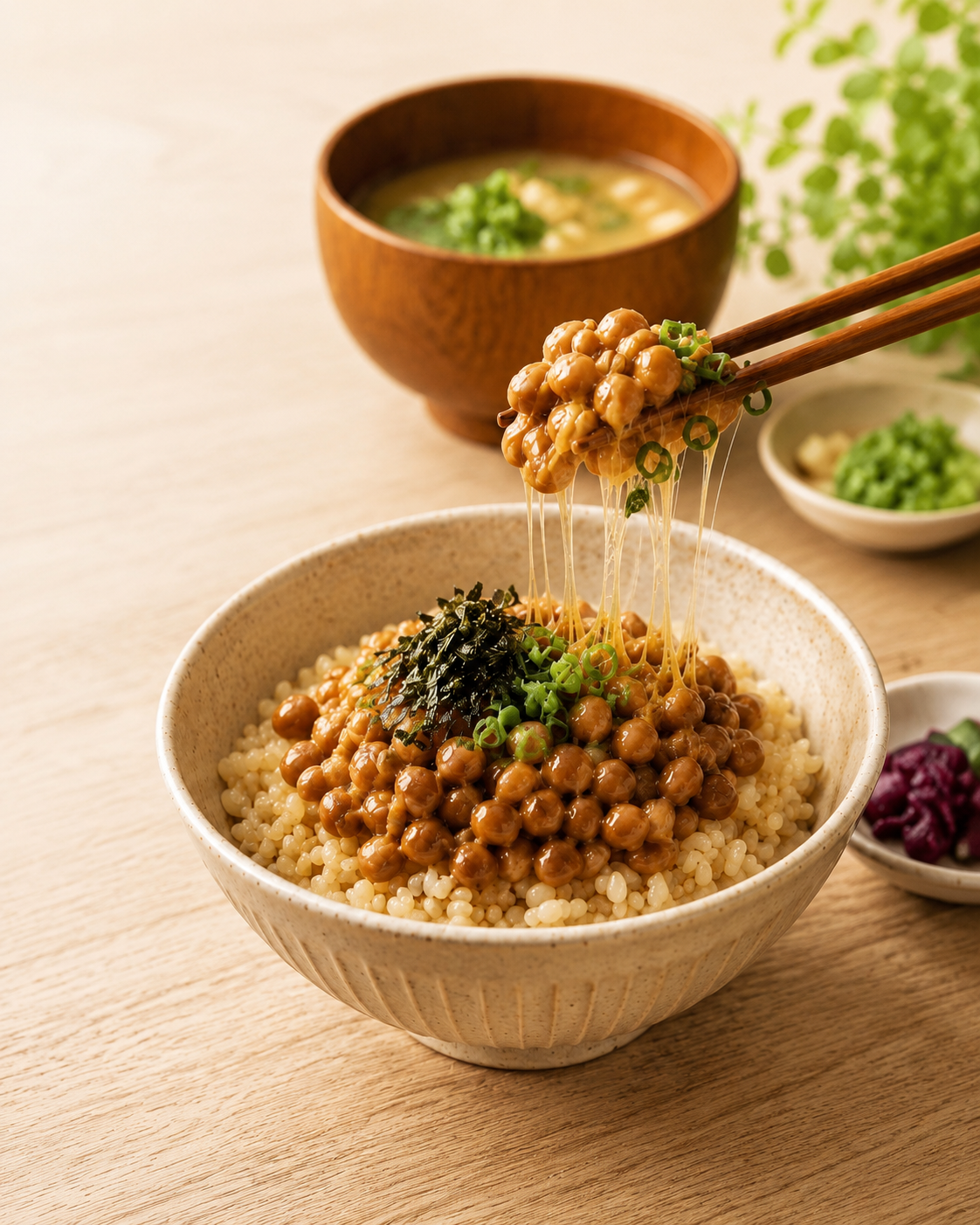 納豆館の納豆ごはん