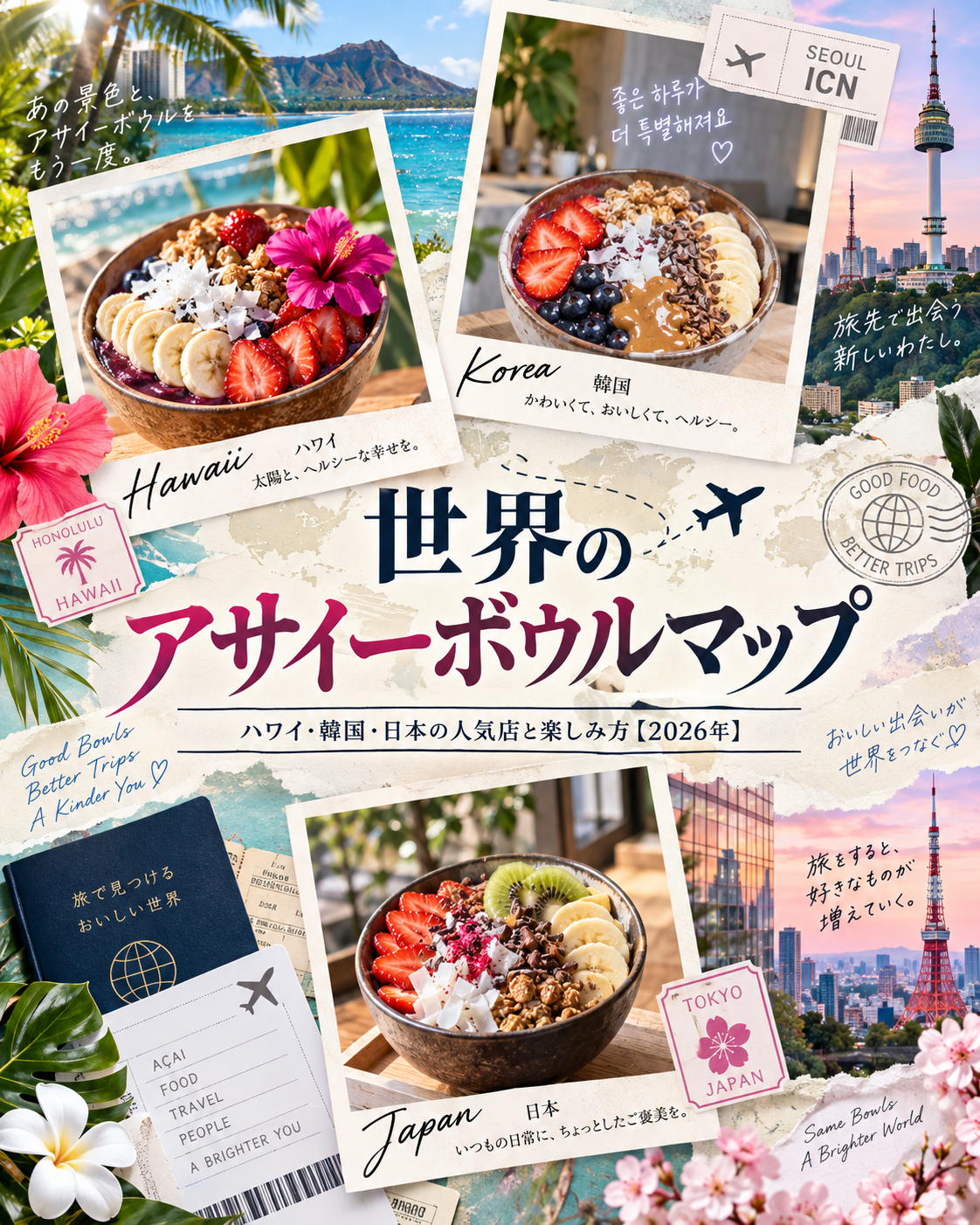 世界のアサイーボウルマップ ハワイ・韓国・日本の人気店と楽しみ方
